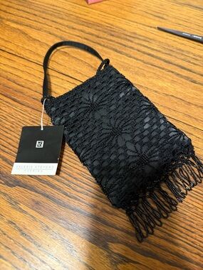 Black beaded fringe whimsical whimsigoth nwt bag